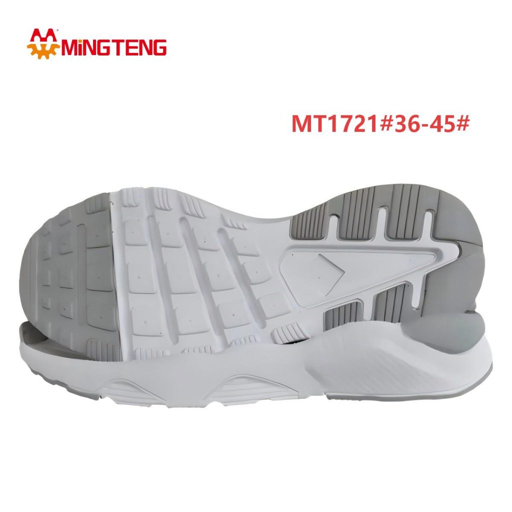 MT1721 Unisex White Gray Multi-Geometric Partition MD Lightweight Running Shoe Sole, Square Block & Vertical Stripe Dual Grain Outsole Angular Wave Side Wall Sizes 36-45