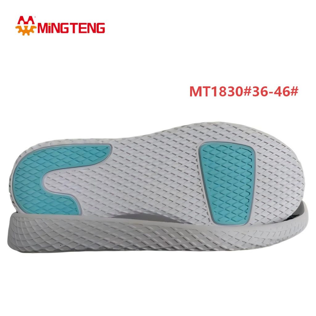 MT1830 Unisex White Cyan Diamond Mesh MD Lightweight Running Shoe Sole, Forefoot-Heel Cyan Diamond RB Anti-Slip Inserts Full Mesh Texture Side Wall Sizes 36-46