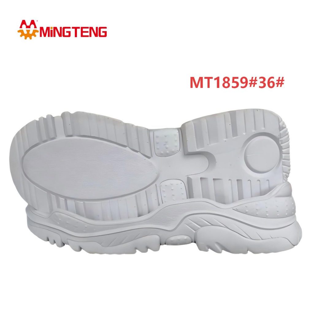 MT1859 Women All-White One-Piece MD Chunky Dad Shoe Sole, Full Vertical Tooth Texture Outsole Multi-Layer Geometric Side Wall Single Size 36
