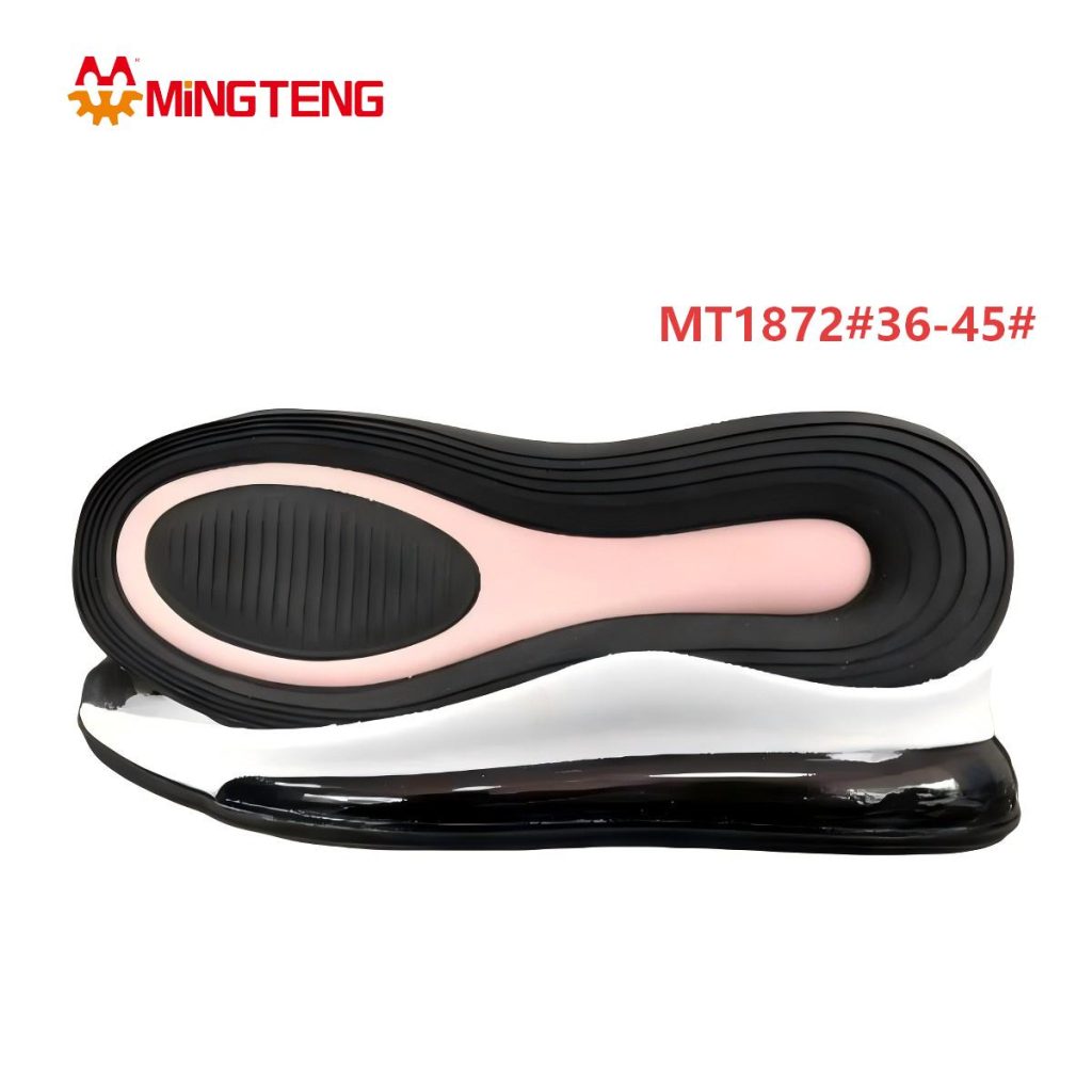 MT1872 Unisex White Black Pink Multi-Layer Wavy Air Cushion MD+RB Casual Running Shoe Sole, Full Concentric Wave RB Outsole Smooth Arc Side Wall Sizes 36-45