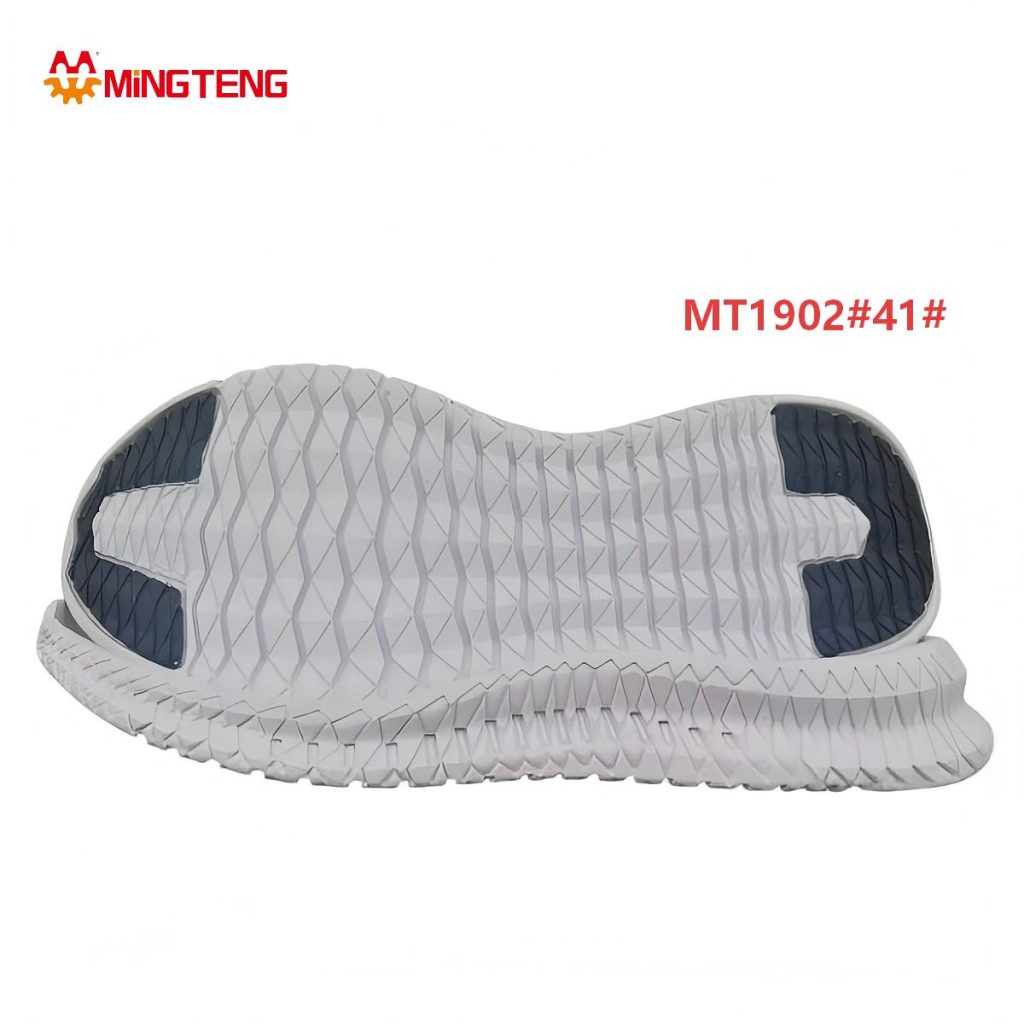 MT1902 Men White Black Split Grid MD+RB Running Shoe Sole, Full Rhombus Grid Outsole Serrated Wave Side Wall Single Size 41