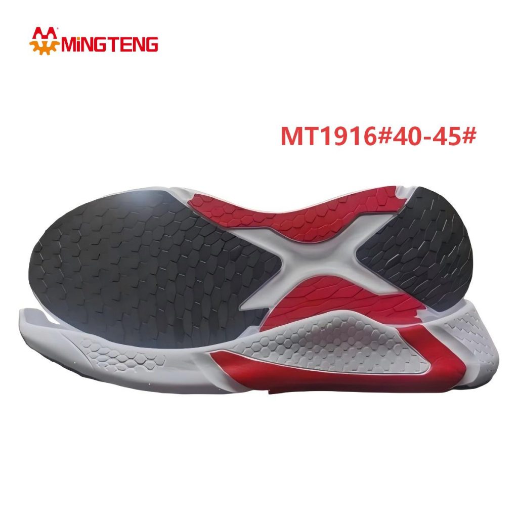 MT1916 Men White Red Black X-Shaped Torsion Frame MD+RB Running Shoe Sole, Full Hexagonal Grid RB Outsole Multi-Curve Layer Side Wall Sizes 40-45
