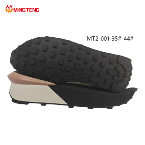 MT2-001 Unisex Black Beige Light Brown Three-Tone Retro Trail Running Shoe Sole, EVA+RB Composite Full Square Grain Rubber Outsole Sizes 35-44