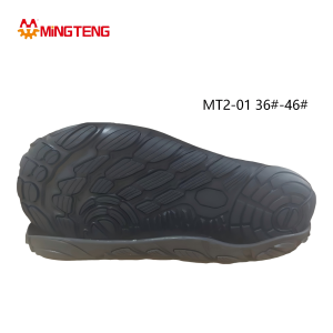 MT2-01 Black RB Rubber Outdoor Hiking Shoe Outsole, Deep Rugged Anti-Slip Tread Mountain Trekking Sole Sizes 36-46