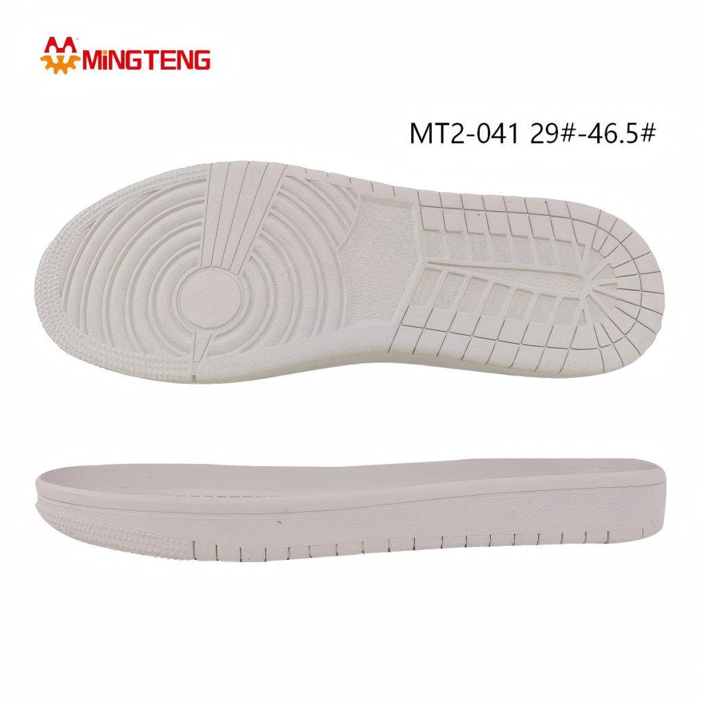 MT2-041 Unisex Off White RB Rubber Wide Size Flat Casual Shoe Sole, Light Smooth EVA Midsole Circle Linear Grain RB Anti-Slip Outsole Sizes 29-46.5