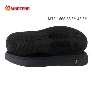 MT2-1668 Unisex All Black RB Rubber Thick Slide Slipper Sole, Curved Thick EVA Midsole Wave Pattern RB Anti-Slip Outsole Sizes 38.5-43.5