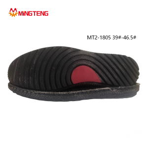 MT2-1805 Unisex Black & Red Contrast RB Rubber Slide Slipper Sole, Thick Wave EVA Midsole Deep Anti-Slip RB Outsole Sizes 39-46.5