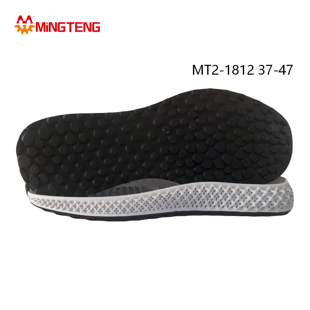 Two-tone RB rubber running shoe outsole MT2-1812, bubble anti-slip grain, sizes 37-47, MINGTENG shoe sole material