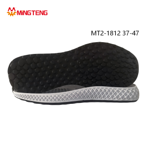 Two-tone RB rubber running shoe outsole MT2-1812, bubble anti-slip grain, sizes 37-47, MINGTENG shoe sole material