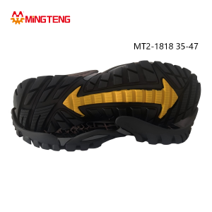 MT2-1818 Unisex Black & Yellow Contrast RB Rubber Thick Outdoor Hiking Shoe Sole, Multi-Layer EVA Midsole Deep Rugged Block Grain RB Anti-Slip Outsole Sizes 35-47