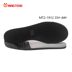MT2-1912 Men All Black RB Rubber Thin Flat Casual Shoe Sole, Light Single-Layer EVA Midsole Dense Honeycomb Grain RB Anti-Slip Outsole Sizes 35-44