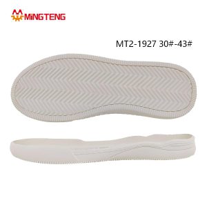MT2-1927 Unisex Pure White RB Rubber Thin Flat Casual Shoe Sole, Light Single-Layer EVA Midsole Continuous Wave Grain RB Anti-Slip Outsole Sizes 30-43