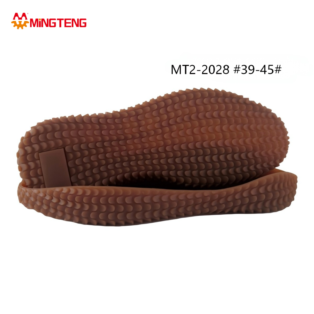 MT2-2028 Unisex Coffee Full Dot Grain RB Rubber Flat Casual Shoe Sole, Medium Thin Integrated EVA Midsole All Raised Round Dot Anti-Slip RB Outsole Sizes 39-45
