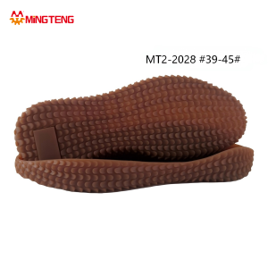 MT2-2028 Unisex Coffee Full Dot Grain RB Rubber Flat Casual Shoe Sole, Medium Thin Integrated EVA Midsole All Raised Round Dot Anti-Slip RB Outsole Sizes 39-45