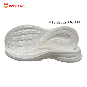 MT2-22002 Unisex Pure White Two-Time MD In-Mold Press Running Shoe Sole, Full Integrated Grid Strip Anti-Slip Tread Double-Layer Smooth Wave Streamline Side Wall Sizes 36-43