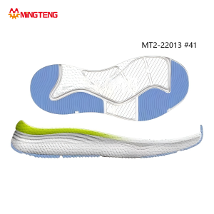 MT2-22013 Men White Light Blue Lime Gradient Two-Time MD In-Mold Press Racing Running Shoe Sole, Front & Heel Vertical Strip RB Tread Full Fish Scale Textured Streamline Side Wall Single Size 41