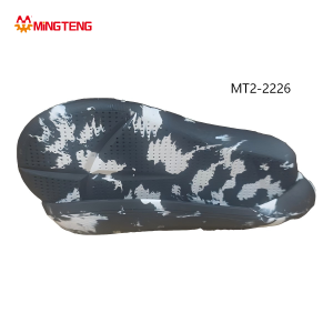 MT2-2226 Unisex Black White Camo EVA Thick Slide Sandal Sole, Full Perforated Breathable Upper Surface Integrated Slip-Resistant Outsole