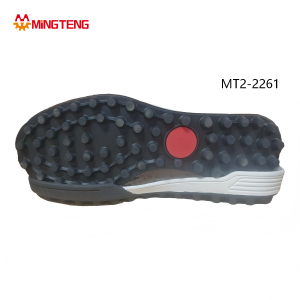 MT2-2261 Unisex Black White Red Three-Tone RB Outdoor Sports Casual Shoe Sole, Layered White EVA Midsole Full Round Stud Anti-Slip RB Outsole With Red Decorative Patch
