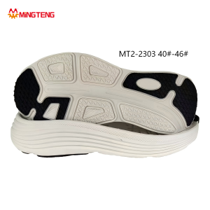 MT2-2303 Men White Black Two-Time MD In-Mold Press RB Running Shoe Sole, Multi Square Diamond Grid Rubber Patch Multi-Layer Wave Side Wall Sizes 40-46