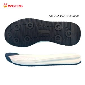 MT2-2352 Unisex Off White Black MD+RB Composite Daily Walking Running Shoe Sole, Vertical Wave Strip & Round Stud RB Tread Smooth Curved Streamline Side Wall Sizes 36-45