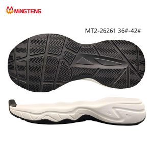White Black Two-Layer MD+TPR Wave Grain Casual Running Outsole MT2-26261 Size 36-42#