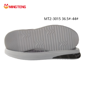 MT2-3015 Unisex Pure White Two-Tone Air Cushion Sports Casual Shoe Sole, Multi-Layer Wave EVA Midsole Chevron Vertical Strip Anti-Slip RB Outsole Sizes 36.5-44