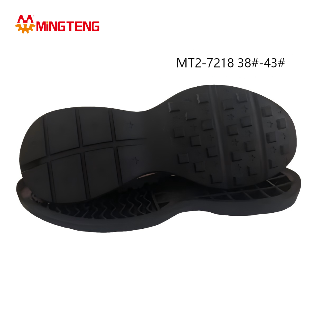 MT2-7218 Unisex All Black EVA Lightweight Casual Sports Shoe Sole, Integrated Thin Midsole Dual Square & Cross Star Anti-Slip Tread Sizes 38-43