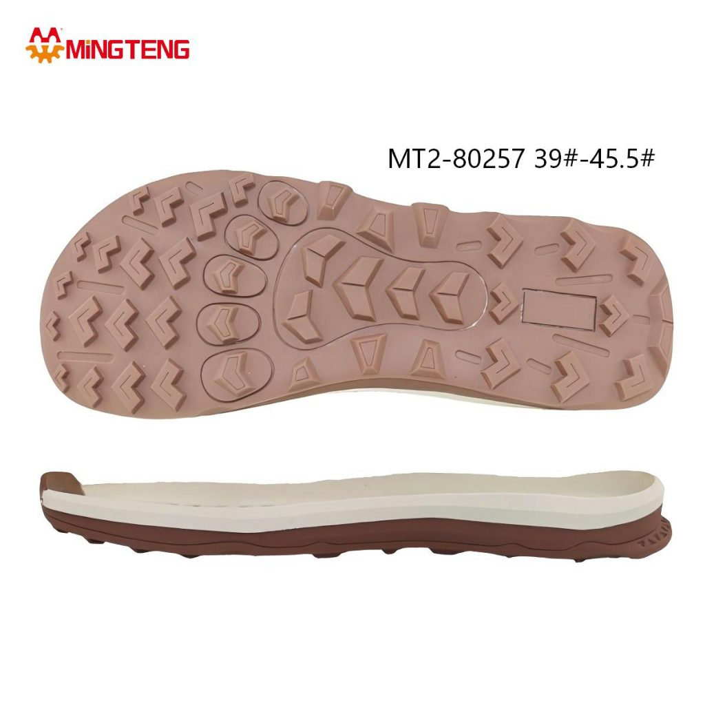 MT2-80257 Unisex Light Brown & Dark Brown Three-Layer Two-Tone Outdoor Hiking Work Shoe Sole, White Hollow Grid EVA Midsole Irregular Triangle Round Lug Rubber Outsole Sizes 39-45.5
