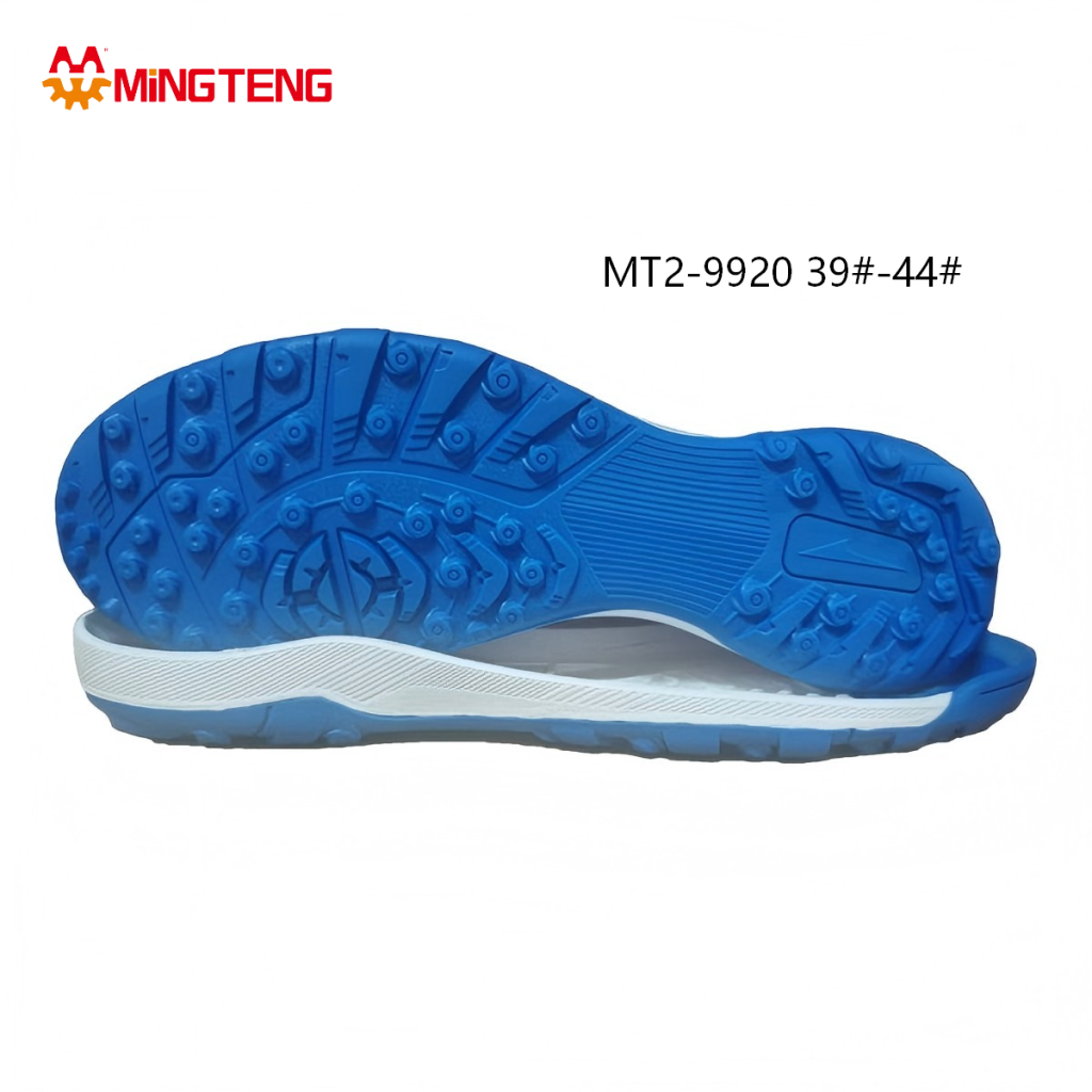 MT2-9920 Men Blue & White Two-Tone Sports Running Casual Shoe Sole, Contoured White Striped EVA Midsole Multi-Zone Round Dot & Linear Anti-Slip Blue Rubber Outsole Sizes 39-44
