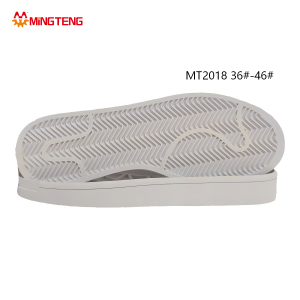 MT2018 Unisex Pure White Thin Flat Casual Board Shoe Sole, Integrated EVA Midsole Full Continuous Chevron Wavy Anti-Slip Outsole Sizes 36-46