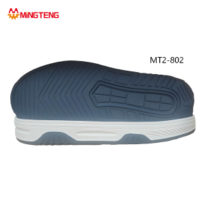 MT2-802 Unisex Gray & White Two-Tone Thick Casual Skate Dad Shoe Sole, Double-Layer Stacked EVA Midsole Full Chevron Vertical Strip Anti-Slip Outsole