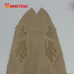 MT-U154 Breathable Embossed Rubber Laminated Fabric Shoe Upper, Custom Pattern Sneaker Vamp for Casual Sports Footwear