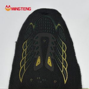 MT-U162 Black 3D Mesh Sports Shoe Upper With Custom Heat Transfer Printing