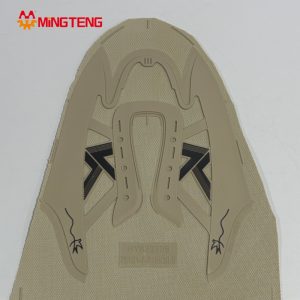 MT-U083 Breathable Beige Woven Fabric Shoe Upper Custom Embossed Rubber Sports
