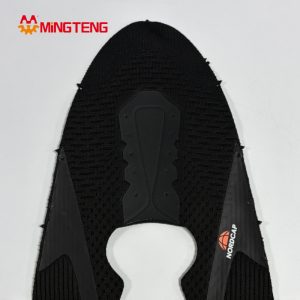 MT-U089 Fly Knit Shoe Upper With Rubber Reinforcement Black Breathable