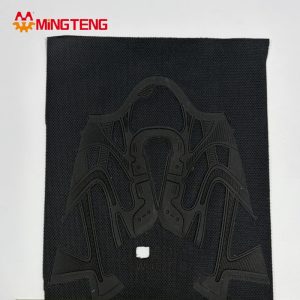 MT-U093 Black Hot Press TPU Embossed Mesh Shoe Upper, Breathable Knit Fabric Sneaker Vamp for Sports Running Footwear