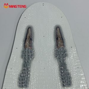 MT-U125 Embossed Crocodile Grain PU Shoe Upper Panel, Embossable Printed Synthetic Leather Vamp