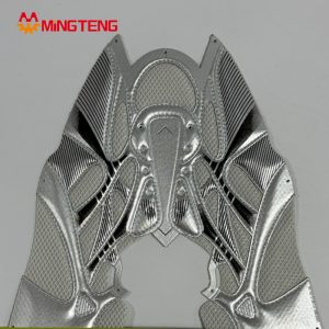 MT-U151 3D Embossed Metallic Silver Sport Shoe Upper Breathable Mesh Sneaker