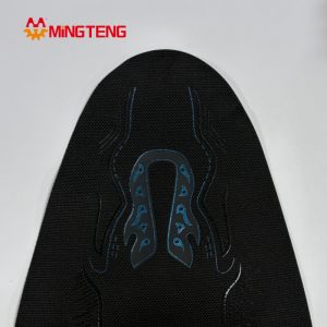 MT-U156 Breathable Elastic Fabric Shoe Upper with 3D Blue Embossing, Custom Sport Sneaker Vamp Materia
