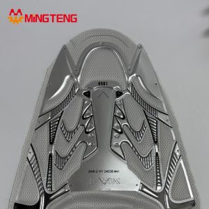 MT-U157 Embossed Silver Mesh Shoe Upper, Fashion Sports Sneaker Vamp For Running Basketball Shoes
