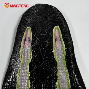 MT-U166 Crocodile Pattern Printed Cow Leather Upper, Embossed Alligator Grain Genuine Leather Shoe