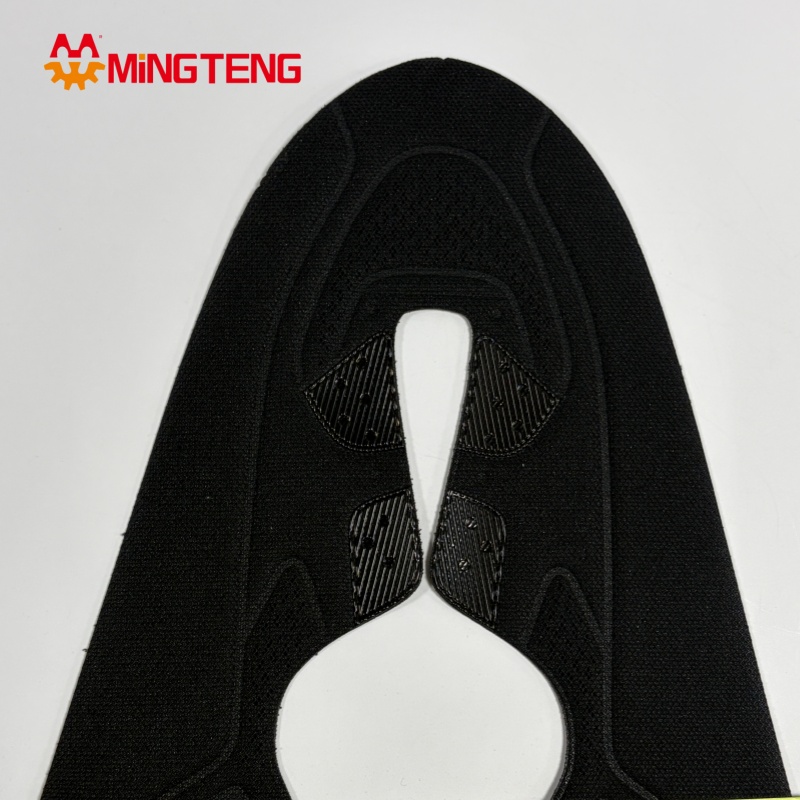 MT-U304 Breathable Black Flyknit Shoe Upper | Hot Melt Reinforced Sports Sneaker